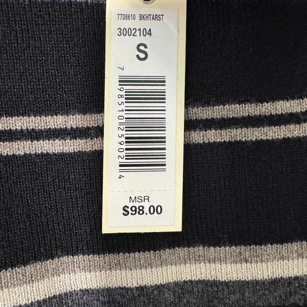 Max Studio Women’s Size Small Black Beige Striped Sweater Knit Stretch Skirt New - Picture 4 of 5